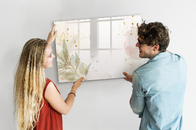 Uitwisbaar glazen planbord met magnetische functie Pastel abstractie