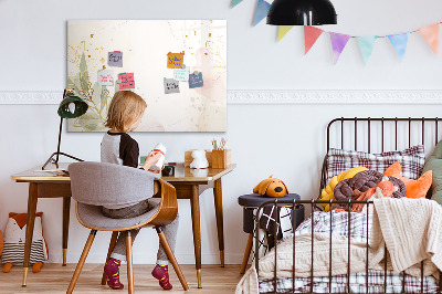 Uitwisbaar glazen planbord met magnetische functie Pastel abstractie