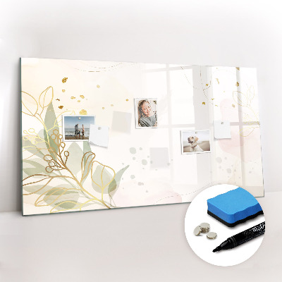 Uitwisbaar glazen planbord met magnetische functie Pastel abstractie