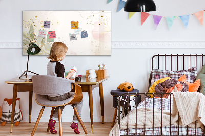 Uitwisbaar glazen planbord met magnetische functie Pastel abstractie