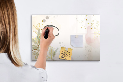 Uitwisbaar glazen planbord met magnetische functie Pastel abstractie