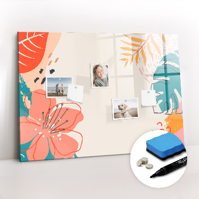 Uitwisbaar glazen planbord met magnetische functie Hawaiiaanse planten