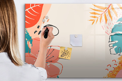 Uitwisbaar glazen planbord met magnetische functie Hawaiiaanse planten
