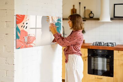 Uitwisbaar glazen planbord met magnetische functie Hawaiiaanse planten