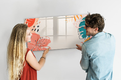 Uitwisbaar glazen planbord met magnetische functie Hawaiiaanse planten