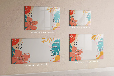 Uitwisbaar glazen planbord met magnetische functie Hawaiiaanse planten