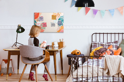 Uitwisbaar glazen planbord met magnetische functie Hawaiiaanse planten