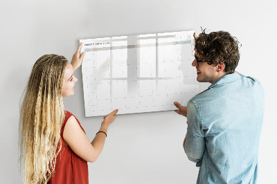 Uitwisbaar glazen planbord met magnetische functie Minimalistisch menu