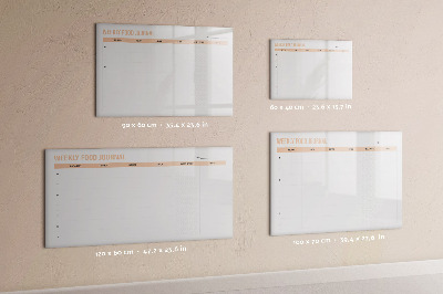 Uitwisbaar glazen planbord met magnetische functie Wekelijkse maaltijdplanner