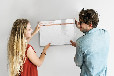 Uitwisbaar glazen planbord met magnetische functie Wekelijkse maaltijdplanner