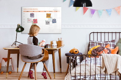 Uitwisbaar glazen planbord met magnetische functie Wekelijkse maaltijdplanner