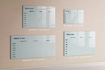 Beschrijfbaar magneetbord van glas met design Pastelmenu