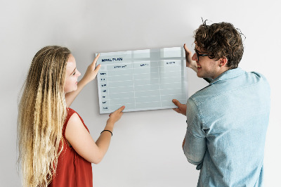 Beschrijfbaar magneetbord van glas met design Pastelmenu