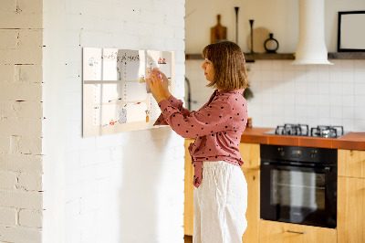 Magnetisch planbord voor de muur van bedrukt glas Wekelijkse planner