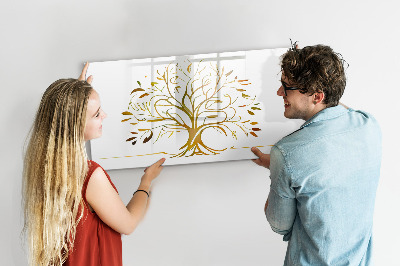Uitwisbaar glazen planbord met magnetische functie Gouden boom