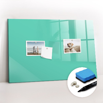 Uitwisbaar glazen planbord met magnetische functie Turquoise kleur