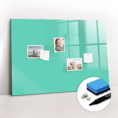 Uitwisbaar glazen planbord met magnetische functie Turquoise kleur