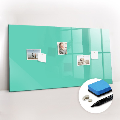 Uitwisbaar glazen planbord met magnetische functie Turquoise kleur