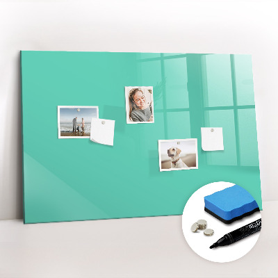 Uitwisbaar glazen planbord met magnetische functie Turquoise kleur