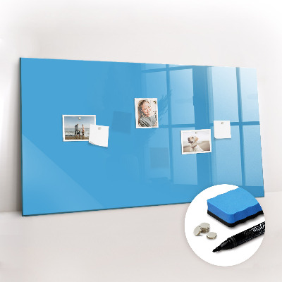 Magnetisch planbord voor de muur van bedrukt glas Blauwe kleur