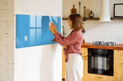 Magnetisch planbord voor de muur van bedrukt glas Blauwe kleur