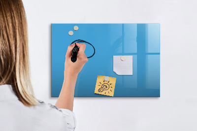 Magnetisch planbord voor de muur van bedrukt glas Blauwe kleur