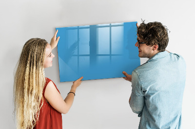 Magnetisch planbord voor de muur van bedrukt glas Blauwe kleur