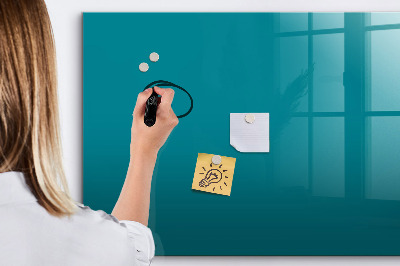 Beschrijfbaar magneetbord van glas met design Zeekleur