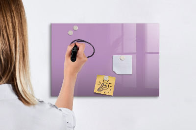 Magnetisch planbord voor de muur van bedrukt glas Lila kleur