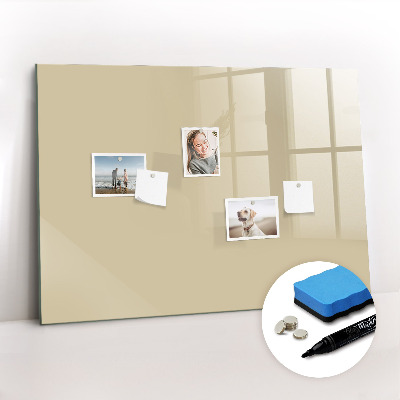 Uitwisbaar glazen planbord met magnetische functie Beige kleur