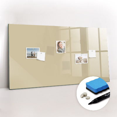 Uitwisbaar glazen planbord met magnetische functie Beige kleur