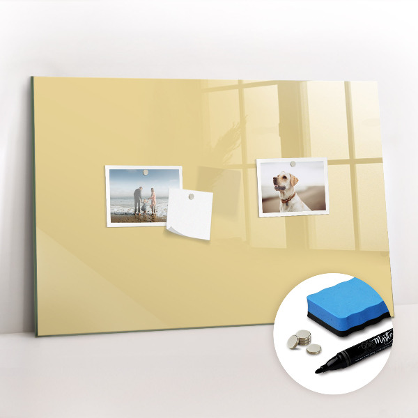 Magnetisch planbord voor de muur van bedrukt glas Crèmekleur