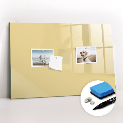 Magnetisch planbord voor de muur van bedrukt glas Crèmekleur