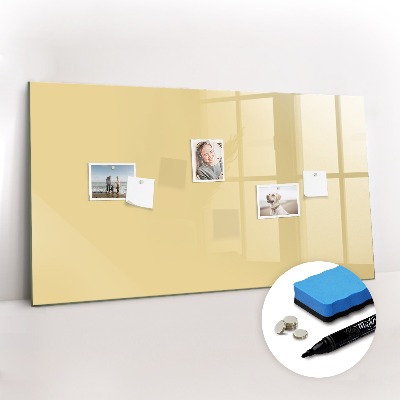 Magnetisch planbord voor de muur van bedrukt glas Crèmekleur