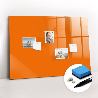 Uitwisbaar glazen planbord met magnetische functie Oranje kleur