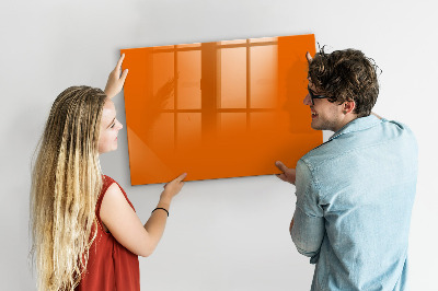 Uitwisbaar glazen planbord met magnetische functie Oranje kleur