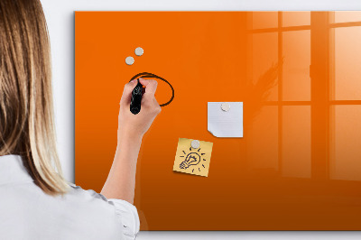 Uitwisbaar glazen planbord met magnetische functie Oranje kleur