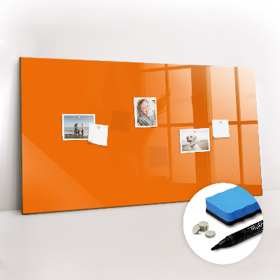 Uitwisbaar glazen planbord met magnetische functie Oranje kleur