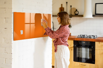 Uitwisbaar glazen planbord met magnetische functie Oranje kleur