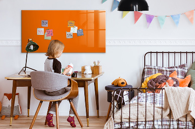 Uitwisbaar glazen planbord met magnetische functie Oranje kleur