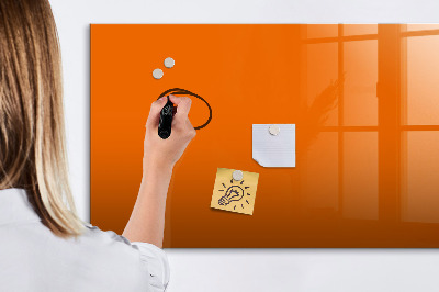 Uitwisbaar glazen planbord met magnetische functie Oranje kleur