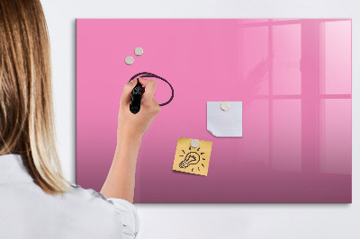Magnetisch planbord voor de muur van bedrukt glas Roze kleur
