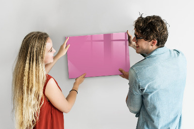 Magnetisch planbord voor de muur van bedrukt glas Roze kleur