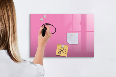Magnetisch planbord voor de muur van bedrukt glas Roze kleur