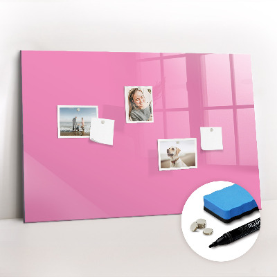 Magnetisch planbord voor de muur van bedrukt glas Roze kleur