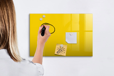 Beschrijfbaar magneetbord van glas met design Lichtgele kleur