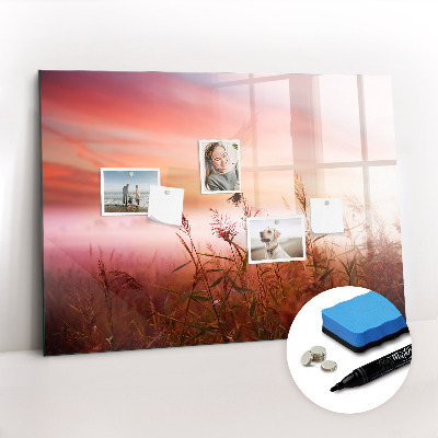 Magnetisch planbord voor de muur van bedrukt glas Mistige ochtend