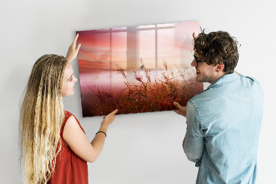 Magnetisch planbord voor de muur van bedrukt glas Mistige ochtend