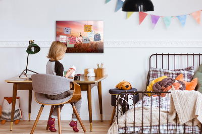 Magnetisch planbord voor de muur van bedrukt glas Mistige ochtend