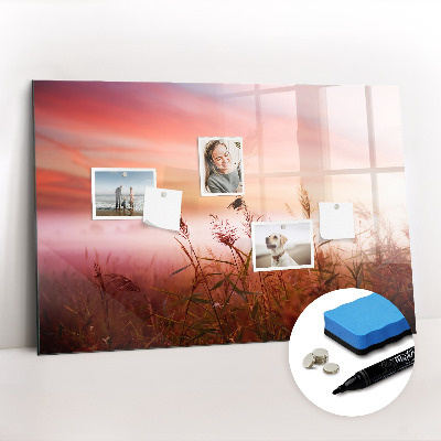 Magnetisch planbord voor de muur van bedrukt glas Mistige ochtend